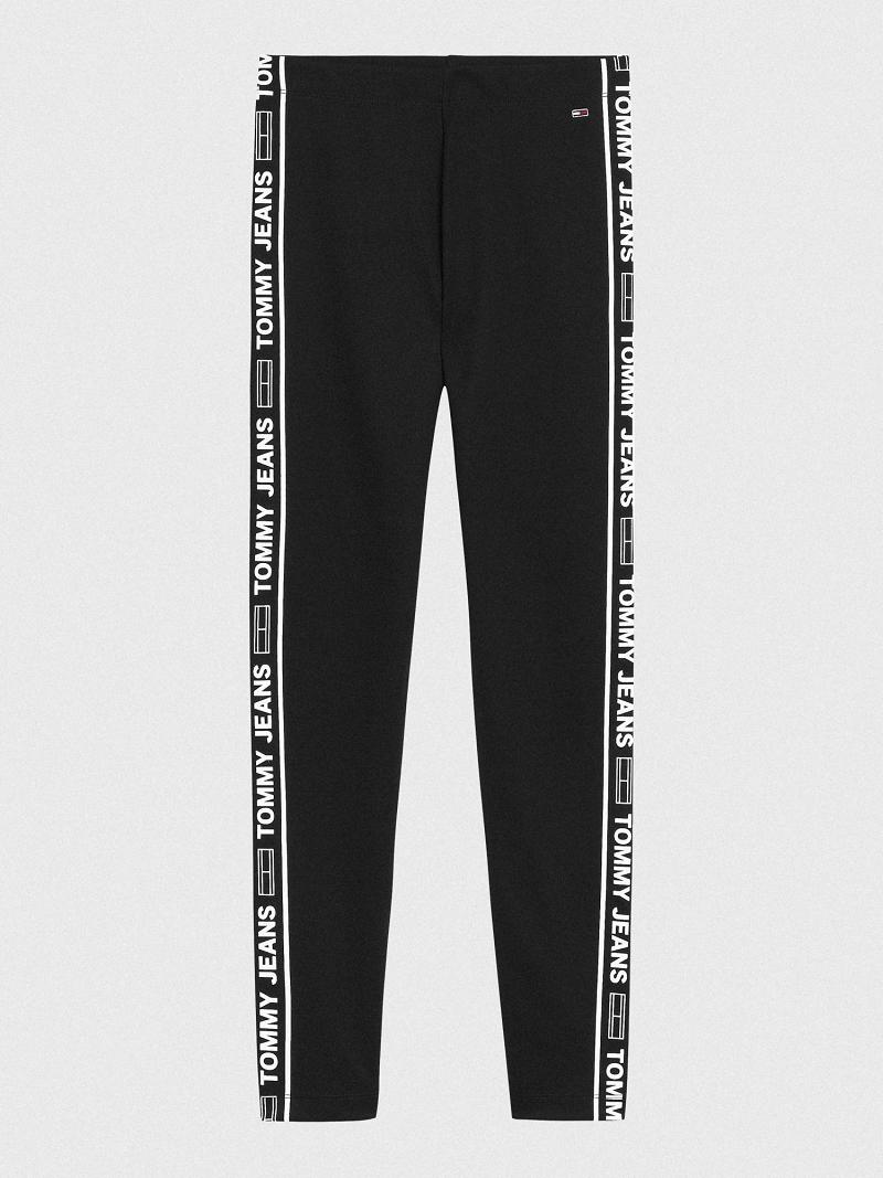 Női Tommy Hilfiger Logo Tape Legging Fekete | HU 229KOR